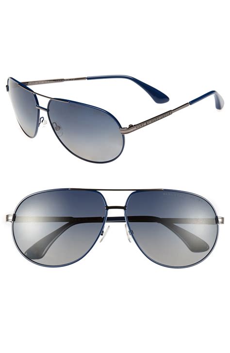 Marc By Marc Jacobs 63mm Polarized Aviator Sunglasses In Blue For Men Lyst