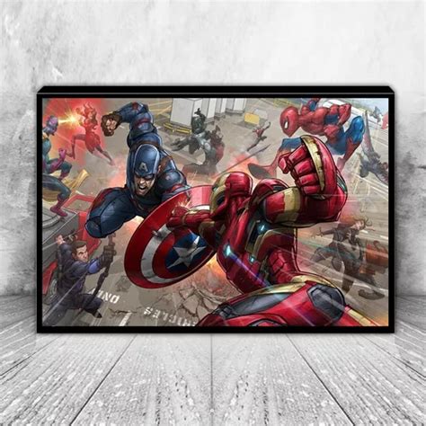 Cuadro Decorativo Capitan America Civil War C3355 Meses Sin Intereses