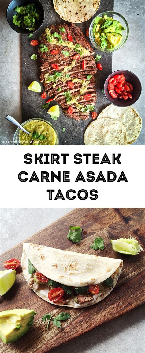 Skirt Steak Carne Asada Tacos Seared And Smoked