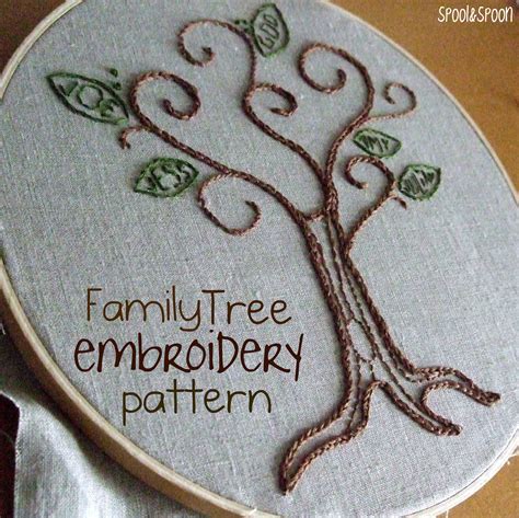 Spool and Spoon: Family Tree Embroidery Pattern