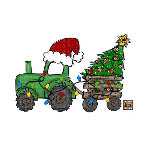 Christmas Tractor Merry Christmas Farm Christmas Lights Etsy