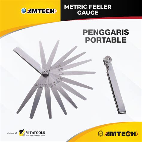 Jual AMTECH Metric Feeler Gauge 13 Pcs Heavy Duty Alat Pengukur Celah