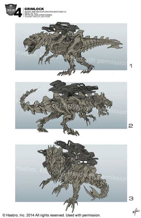 Age of Extinction Grimlock Dinosaur Mode Concept Design - Transformers ...