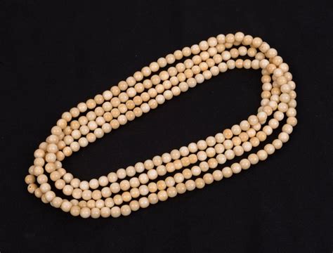 Bid Now An Antique Ivory Bead Necklace 19th 20th Century 150cm Long