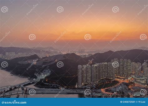 Panorama Aerial View Of Hong Kong City Tseung Kwan O April