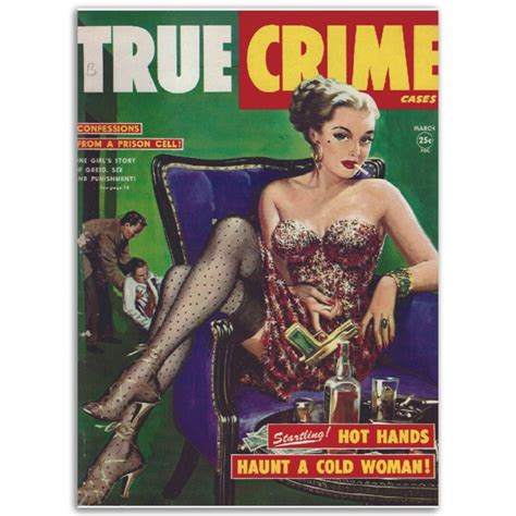 True Crime Pulp Magazine Cover Startling Hot Hands Haunt A Cold