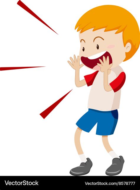 Little boy yelling at something Royalty Free Vector Image