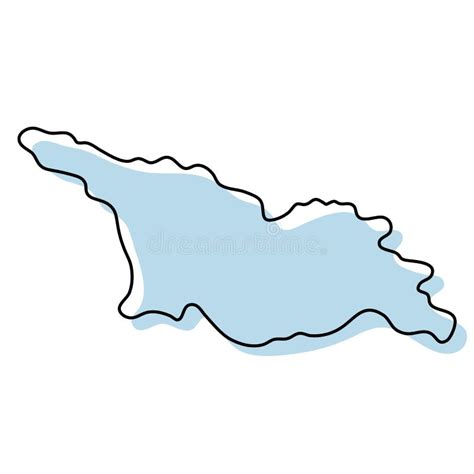 Stylized Simple Outline Map Of Kenya Icon Blue Sketch Map Of Kenya