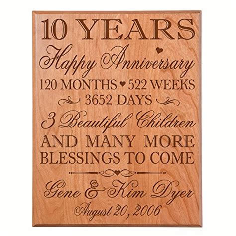 Buy Personalized 10 Year Wedding Anniversary Ts For Couple 10th Anniversary Ts Ideas For