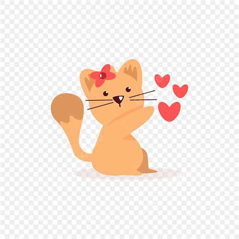 Cute Cat Give Love For Valentine S Day, Cat, Cat Icon, Valentine PNG ...