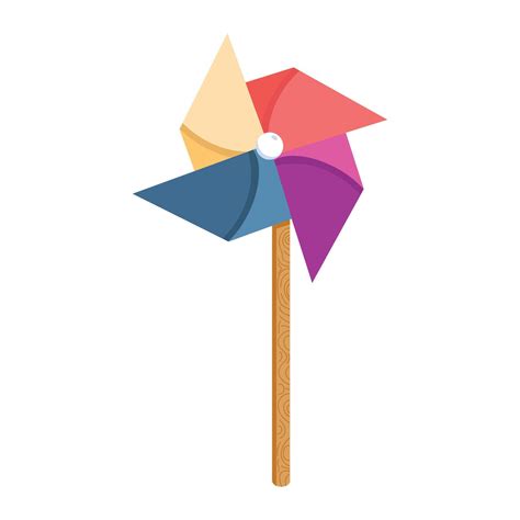colorful pinwheel toy flat  vector art  vecteezy