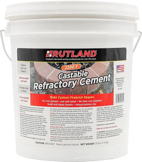 Rutland Castable Refractory Cement 25 Pound Mx