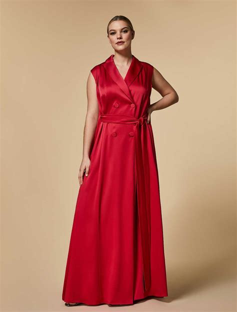 Dresses Marina Rinaldi Long Envers Satin Dress Plusasizeskirt