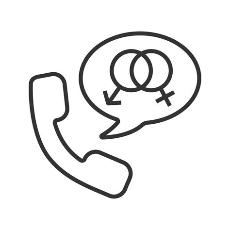 Telefoon Sex Lineaire Pictogram Dunne Lijn Illustratie Handset Met