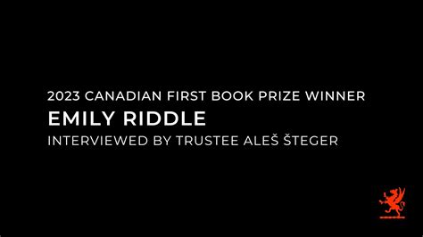 Trustee Aleš Šteger Interviews 2023 Canadian First Book Prize Winner