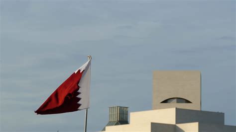 Qatar Flag With Roof Of Museum Of Islamic Stock Footage SBV-307142605 ...