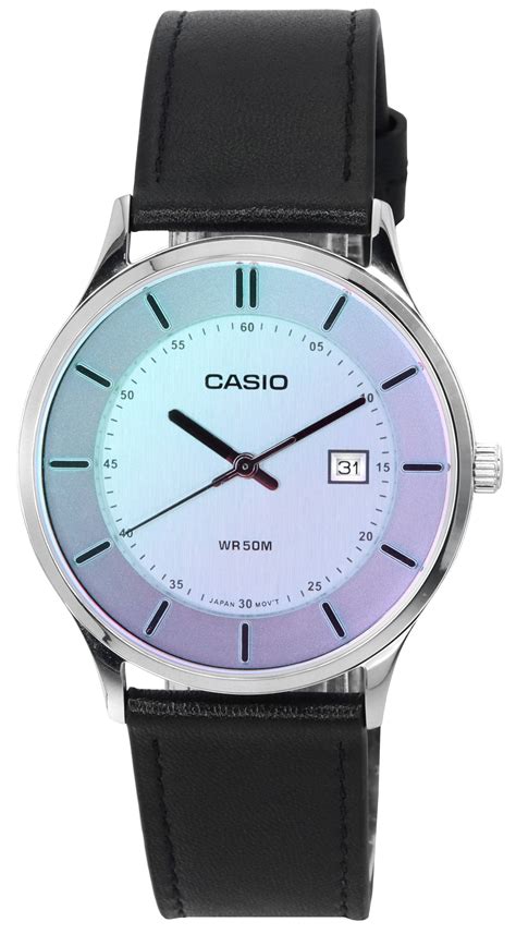 Casio Standard Analog Leather Strap Multicolor Dial Quartz Men S Watch