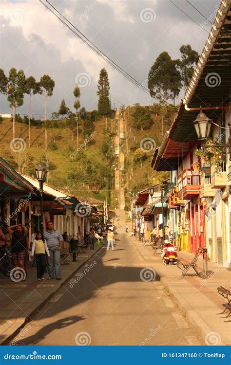 Streets With Beautiful Colonial Houses Painted With Bright Colors In