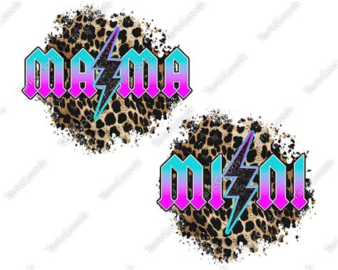 Mama Mini Png Lightning Bolt Leopard Cheetah Print Etsy