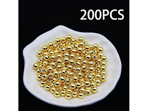 200PCS 18K 6MM Gold Filled Beads