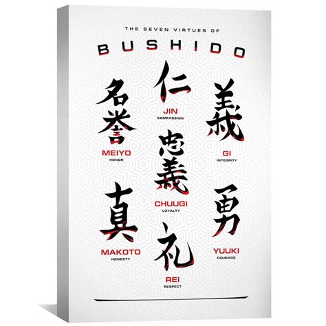 Virtues of Bushido White Canvas Art Clock Canvas Ronin Tattoo, Small Tattoos, Tattoos For Guys ...