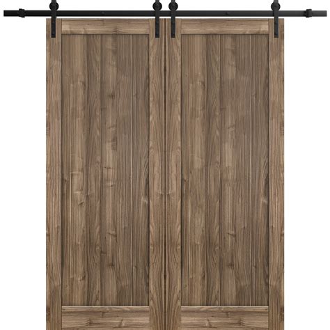 Sturdy Double Barn Door X Inches Quadro Walnut Ft Rail