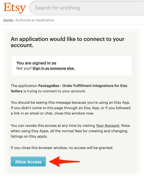 Etsy Enable API Access PackageBee