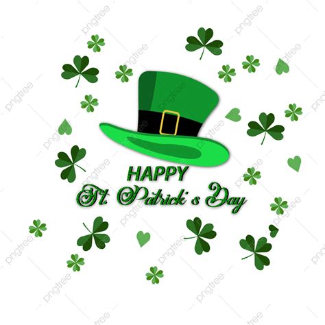 St Patrick Hat Vector Hd Png Images St Patricks Day Hat With Leaves