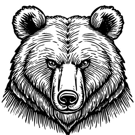 Premium Vector Bear Head Vector Detailed Engraving Illustration