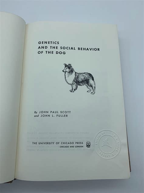 Vintage Book Genetics and the Social Behavior of the Dog by - Etsy