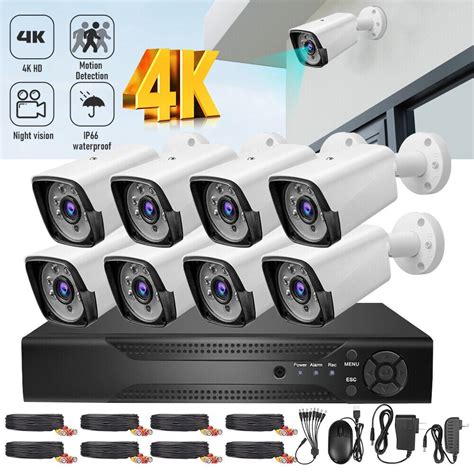 KEPEAK 8CH/4CH DVR 4K Outdoor Security Camera System Home WIFI CCTV ...