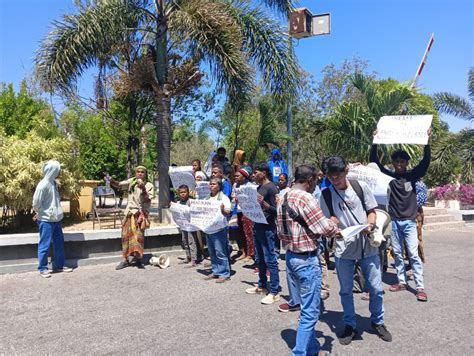 Gelar Demo Di Depan Undana Masyarakat Adat Besipae Tuntut Pemprov