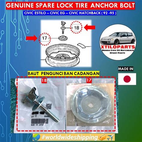 Jual Ori Kuncian Baut Velg Ban Serep Cadangan Honda Civic Estilo Ferio