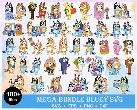 Bluey Svg Bundle Bluey Cut Files For Cricut Bluey Svg Clipart Bluey