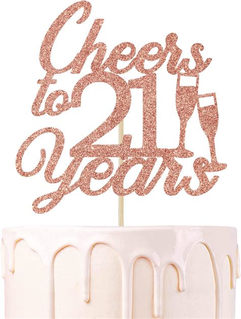 Versainsect Years Cake Topper Glitter Happy 21st Birthday