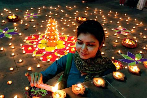 celebrating diwali  festival  lights