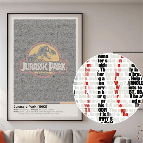 Jurassic Park Movie Script Poster - Etsy