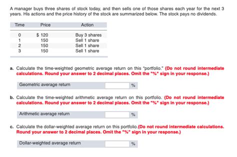 Solved A Manager Buys Three Shares Of Stock Today And Then Chegg