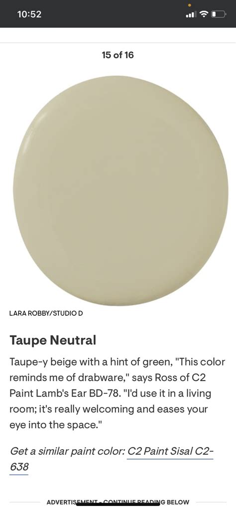 C2 Paints Taupe Beige Lambs Ear Sisal Paint Colors Hints Neutral