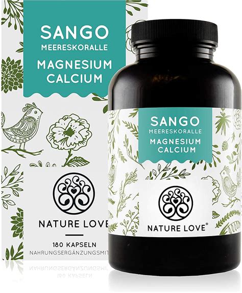 NATURE LOVE Sango Meereskoralle 180 Kapseln Natürliche Quelle für