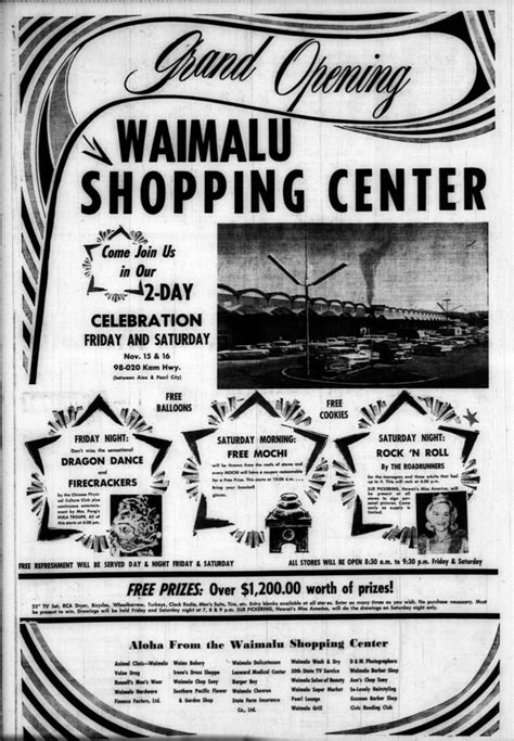 Waimalu Shopping Center Grand Opening - Waimalu Shopping Center