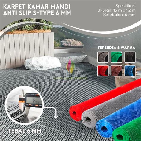 Jual Keset Karpet Anti Slip Bahan Pvc S Type Rol X M Keset Kamar