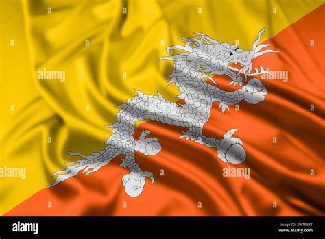 The Flag Of The Kingdom Of Bhutan With A Ripple Effect Stock Photo Alamy