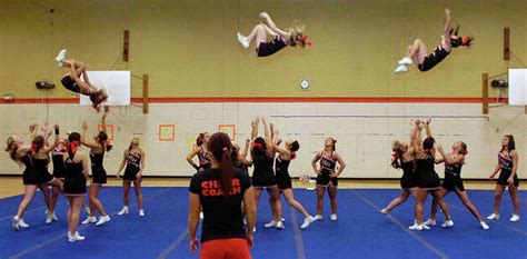 The Lamar University cheerleading squad at bootcamp - Beaumont Enterprise