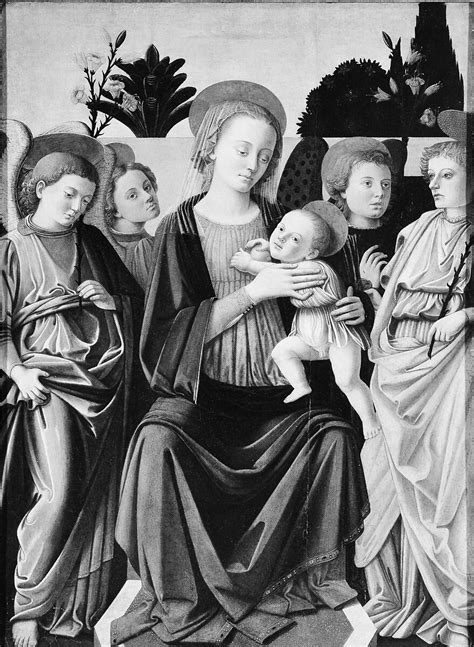 Italian Florentine Painter Madonna And Child With Angels The