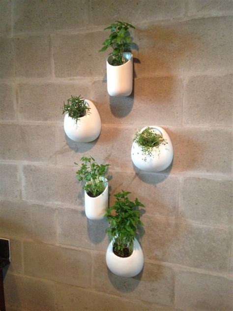 Ceramic Wall Planters Set Five White Wall Pocket Set By Sewzinski