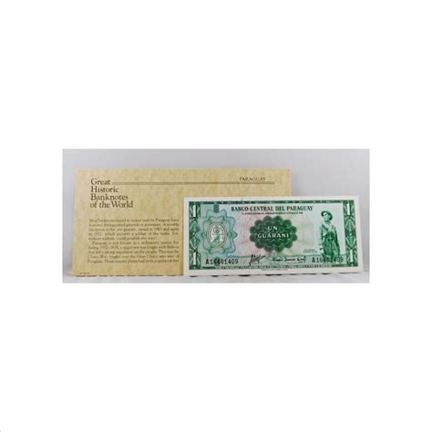 Great Historic Banknotes Of The World 1952 Paraguay 1 Guarani