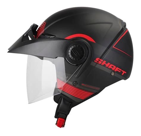 Casco Shaft Sh Abierto Negro Rojo Mate Certificado Meses Sin