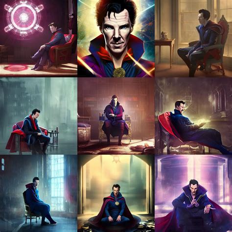 Dr Strange Sitting Alone In His Room In A Large Chair Stable