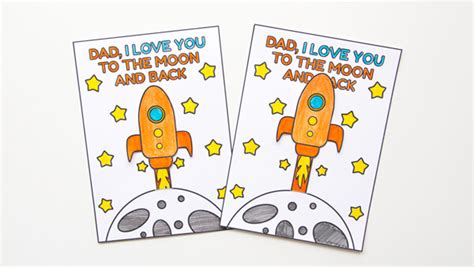 Father’s Day Rocket Card (It Moves!) - The Printables Fairy